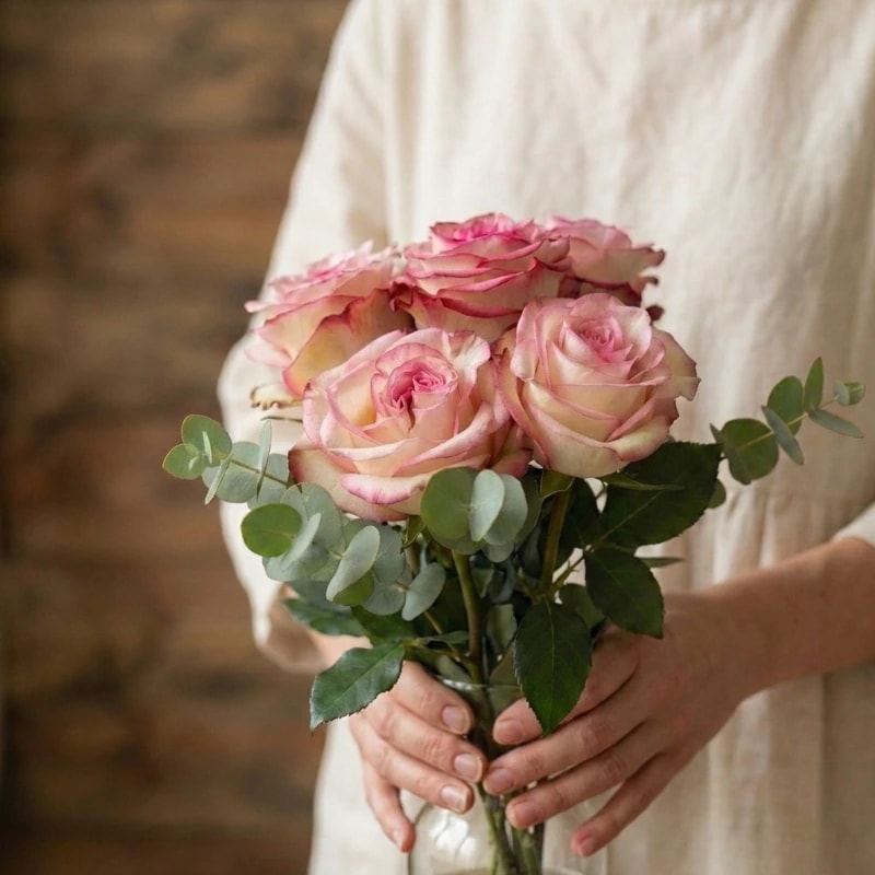 Lange Rosen 'Zartes Rosa'