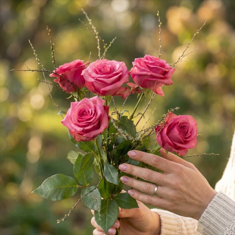 Lange Rosen 'Leuchtendes Pink'