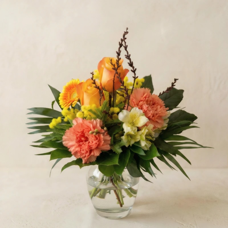 Strauß aus Pfirsich & Sonne