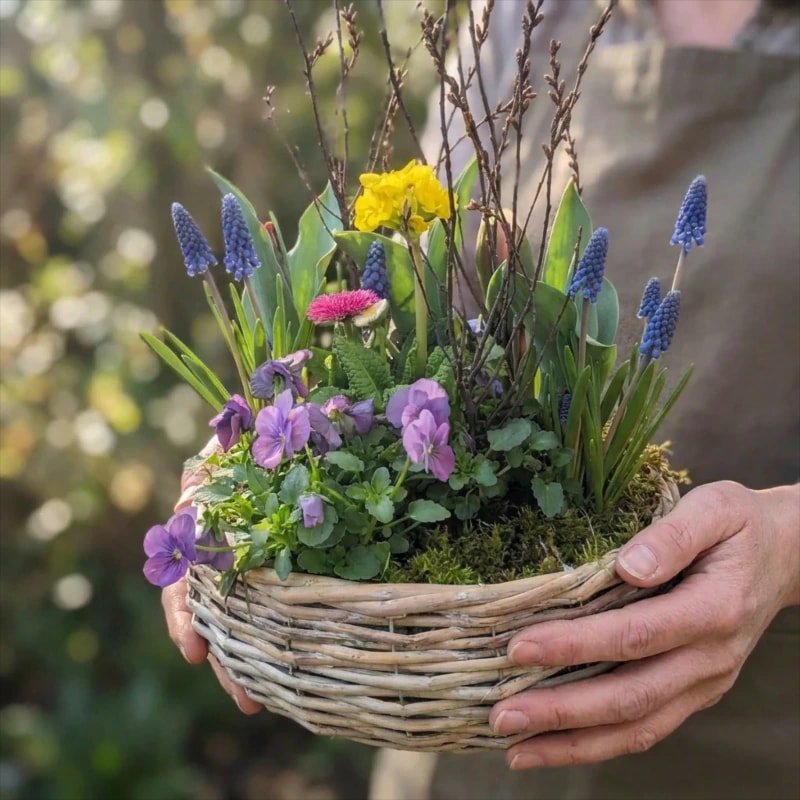 Buntes Pflanzkörbchen